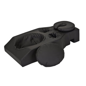 EarthLite pregnancy massage cushion in face-down setup for comfortable treatments