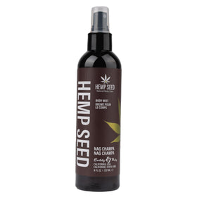 Earthly Body Hemp Seed Body Mist Nag Champa bottle front for daily skin hydration