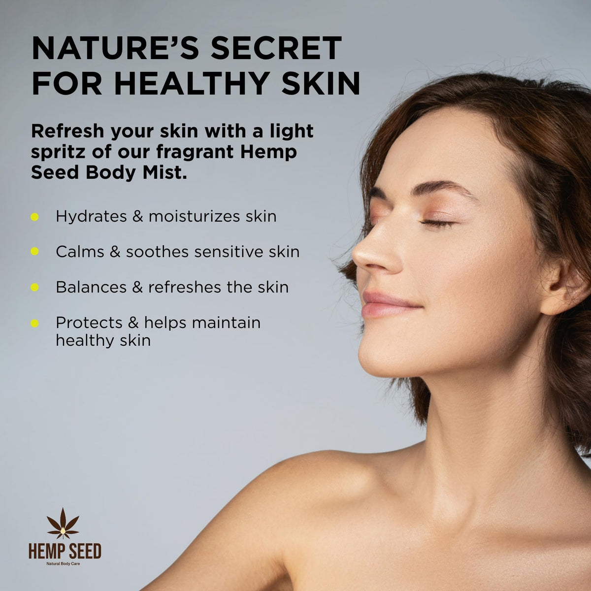 Earthly Body Hemp Seed Body Mist Nag Champa spray action refreshing the skin