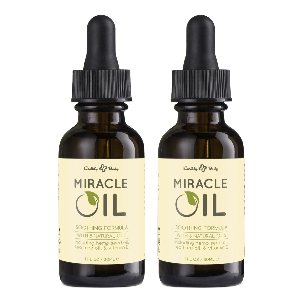 Earthly Body Miracle Oil bottle pour for hydration and smooth skin