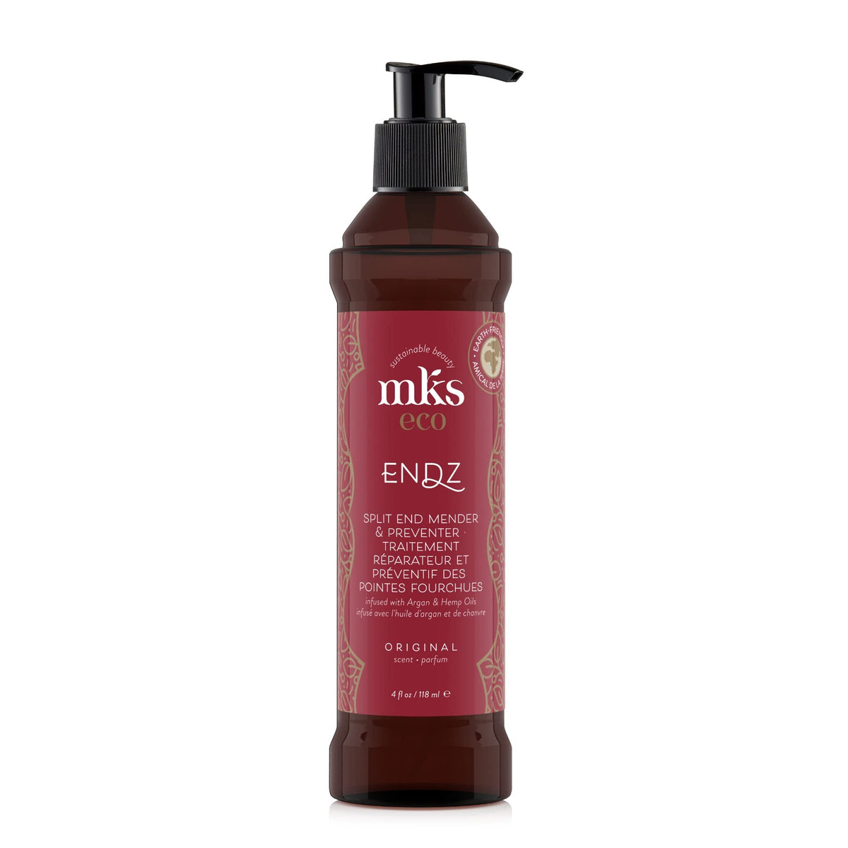 Earthly Body MKS Eco Endz Original Scent bottle front ideal for smoothing split ends