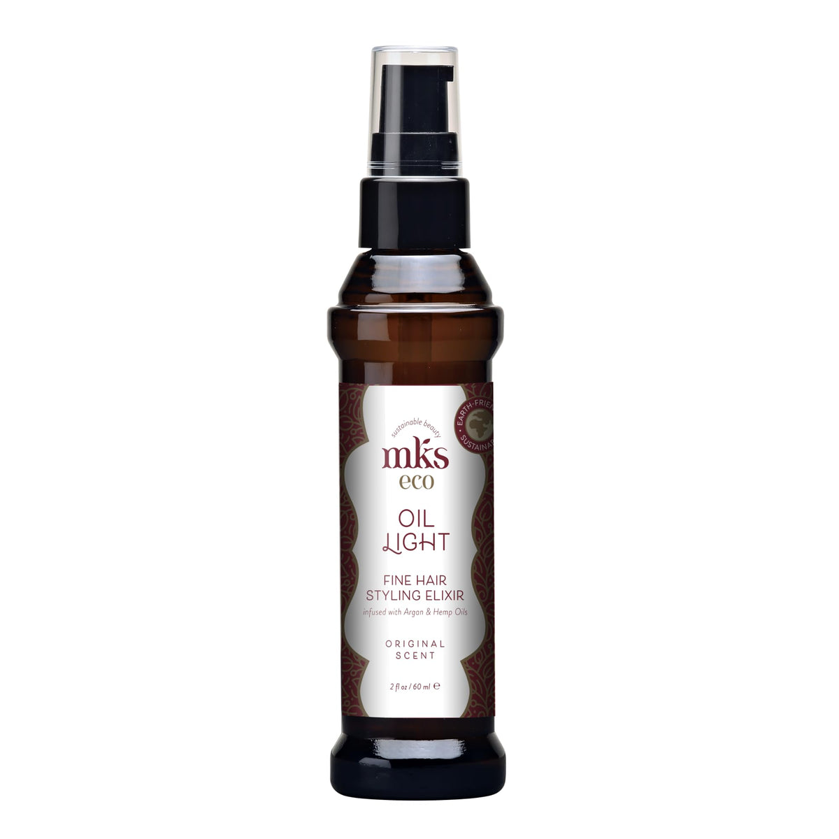Earthly Body MKS Eco Hair Styling Elixir original bottle showing lightweight moisture for fine hair