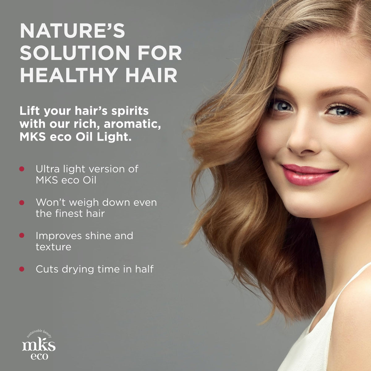 Close-up of texture for Earthly Body MKS Eco Hair Styling Elixir conditioning effect