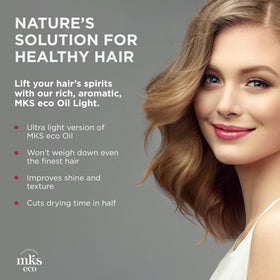 Close-up of texture for Earthly Body MKS Eco Hair Styling Elixir conditioning effect