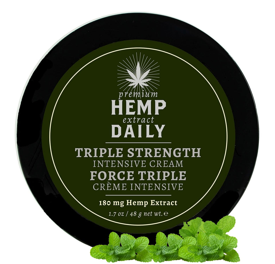Earthly Body Premium Hemp Extract Daily Cream bottle highlighting vegan moisture for the skin.