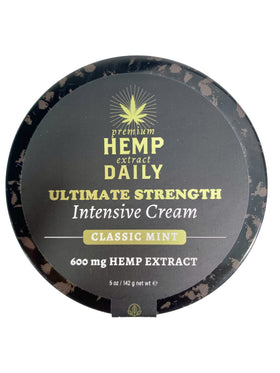 Earthly Body Premium Hemp Extract Daily Ultimate Cream bottle front view for quick hydration.