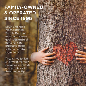 Vegan cruelty-free label on Earthly Body packaging.