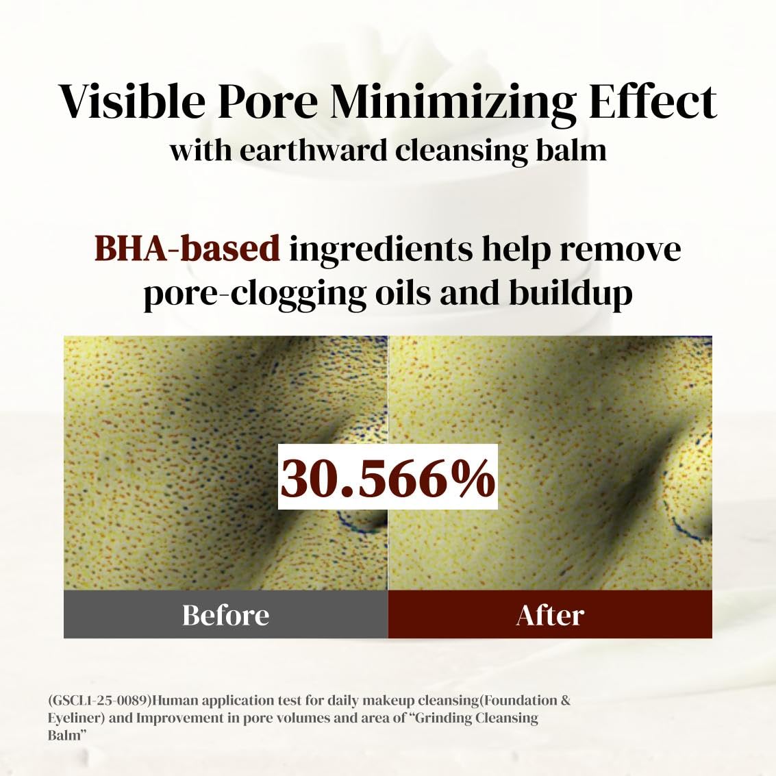 EARTHWARD Pore Perfect Grinding Cleansing Balm removes stubborn waterproof makeup with ease.