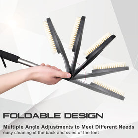 Adjustable head back scrubber helps customize your shower reach