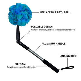 EASACE soft loofah on one side with sponge on the other for gentle cleansing.