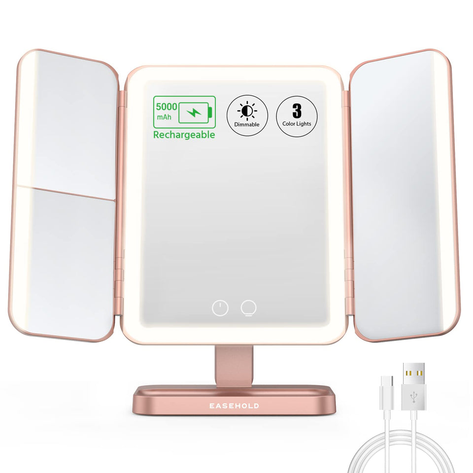 Easehold 116-LED shadow-free lighting for precise makeup.