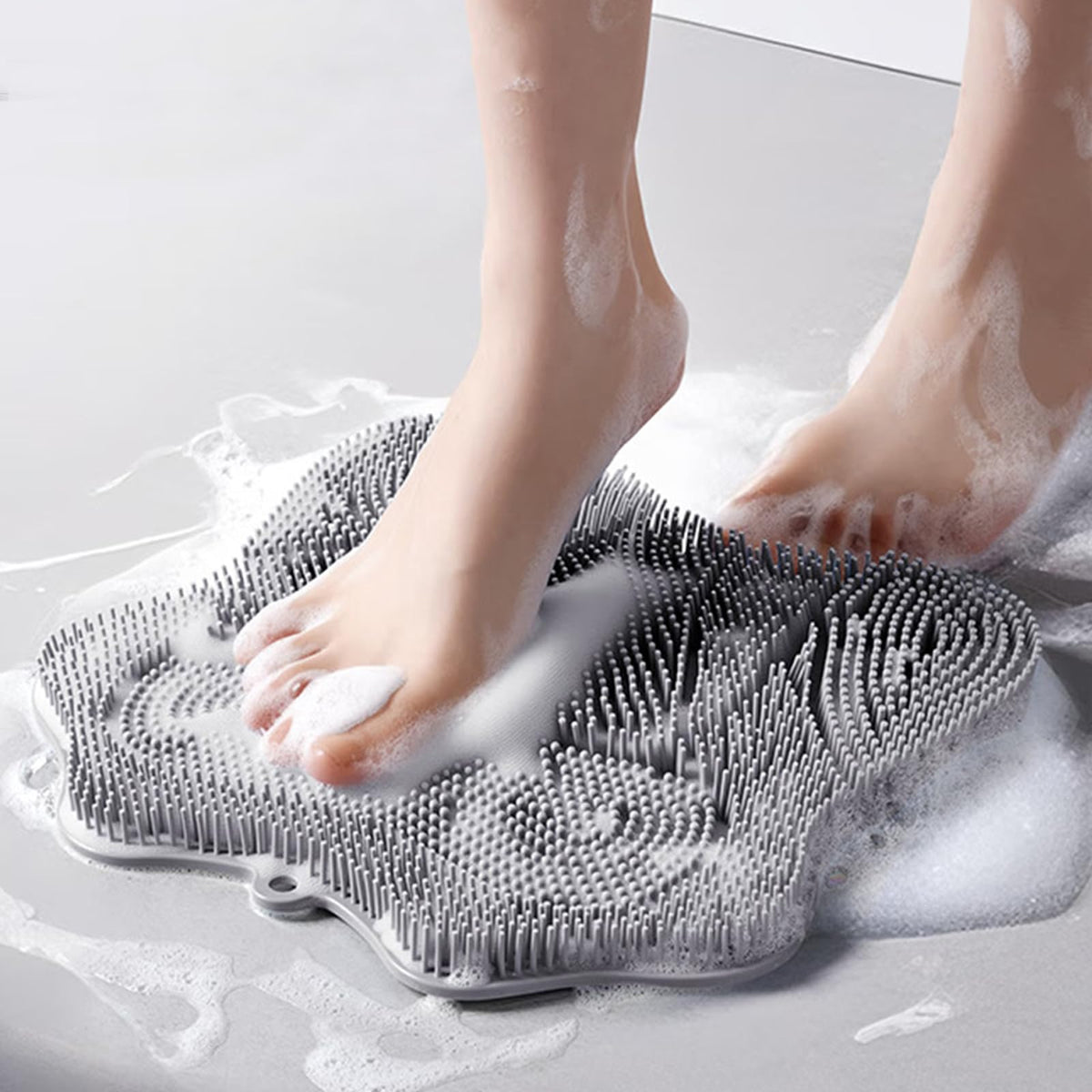 Easkite shower foot scrubber bristle design provides soothing foot massage during showers.