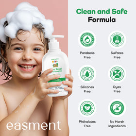 Easment kids shampoo application shot for easy use.
