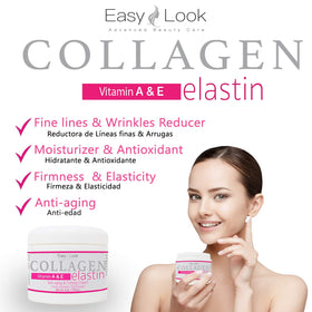 Easy Look Collagen Elastin Cream pump demonstrates easy, even application.