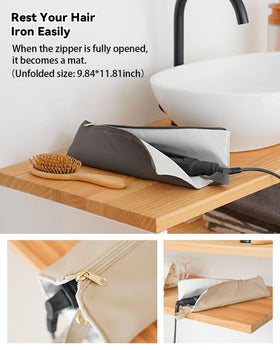 Easy-U heat-resistant interior protects surfaces when placing hot tools.