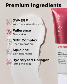 Easydew DW-EGF Pressome Cream ingredients with ceramide and hyaluronic acid