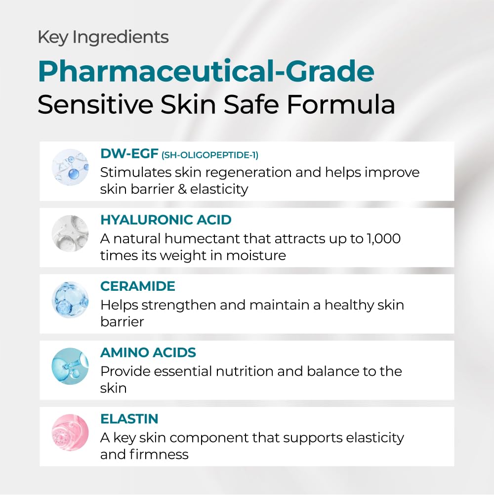 EASYDEW DW-EGF Cream application on facial skin for daily hydration.