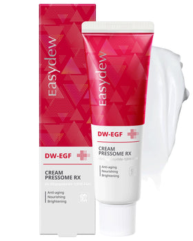 Easydew DW-EGF Pressome Cream bottle highlighting premium packaging for daily hydration