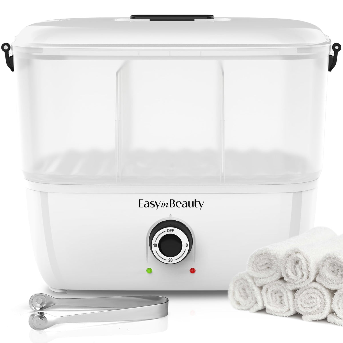 EASYINBEAUTY in-use spa scene with ready-to-use warm towels