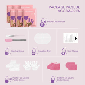 EASYINBEAUTY wax kit accessories including gloves and feet covers for spa setup