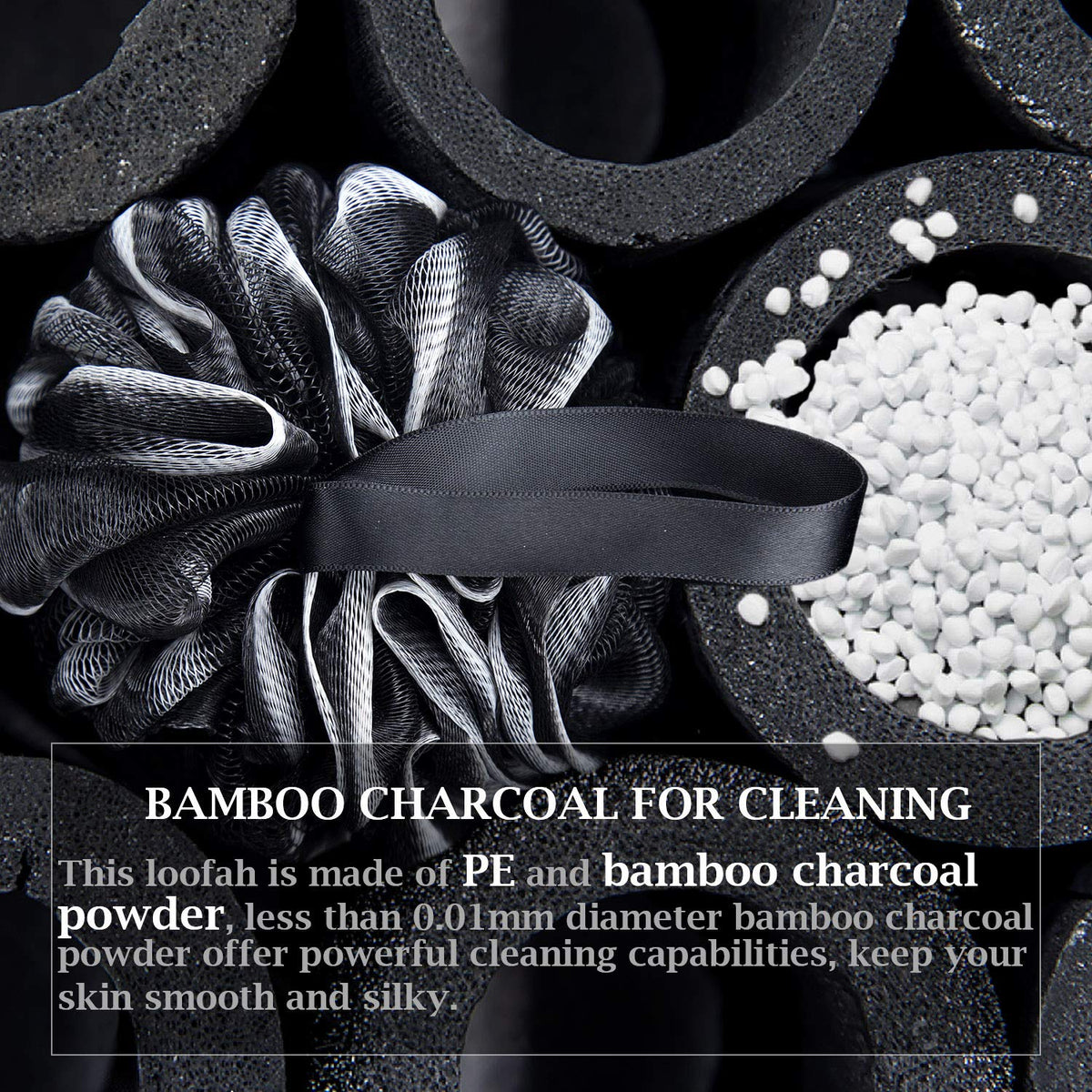 Closeup of Easymoo loofah texture highlighting plush softness
