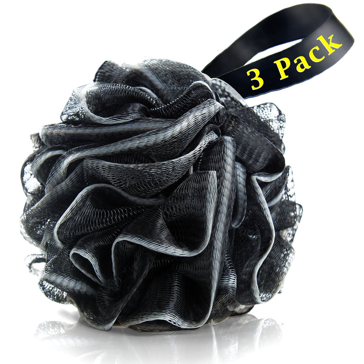Easymoo bath loofah sponge front view shows soft exfoliation and grip