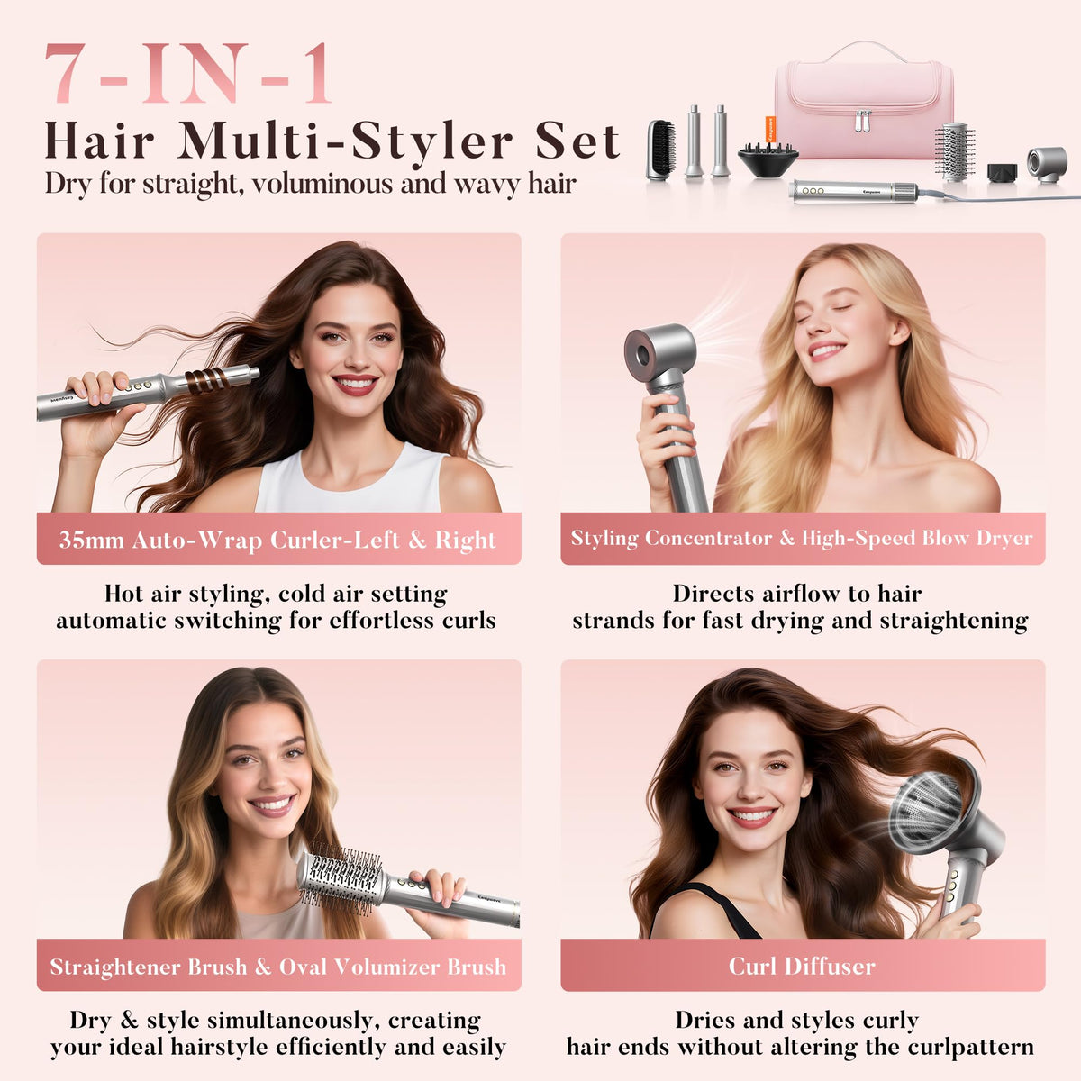 Nozzle attachment on Easywave for targeted drying and smoothing