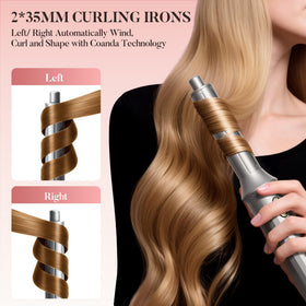 Left and right curling irons on Easywave for easy curls