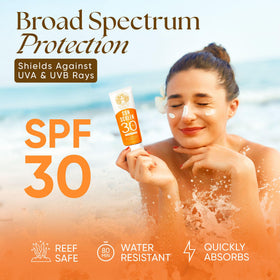 Eat My Face 80-minute water resistance supports outdoor activities.