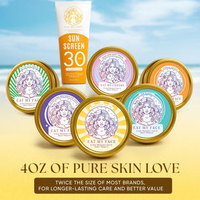 Eat My Face travel-ready tube fits bags for everyday sun care.
