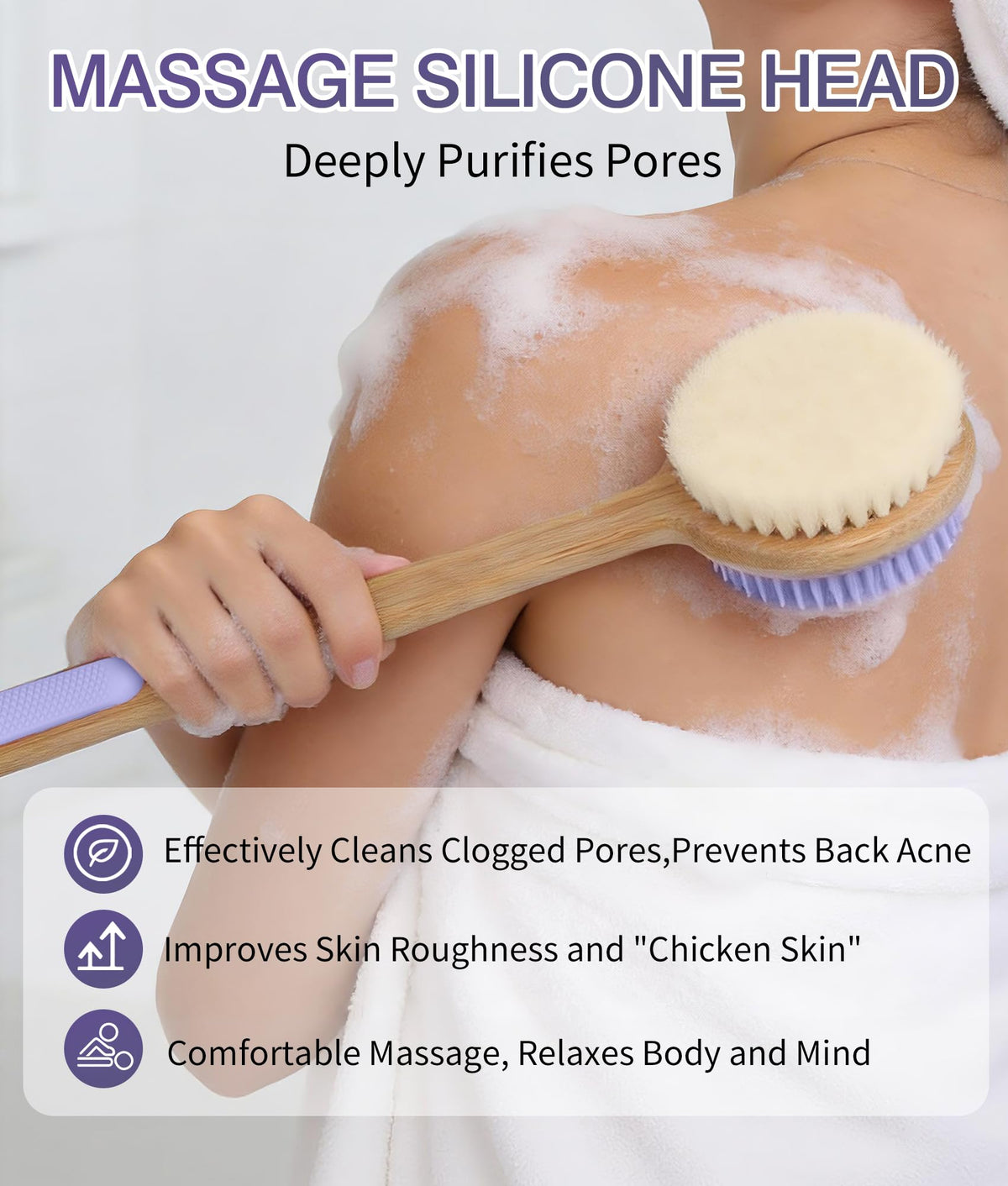 EaTubano dual-textured head combines nylon and silicone for versatile cleansing.