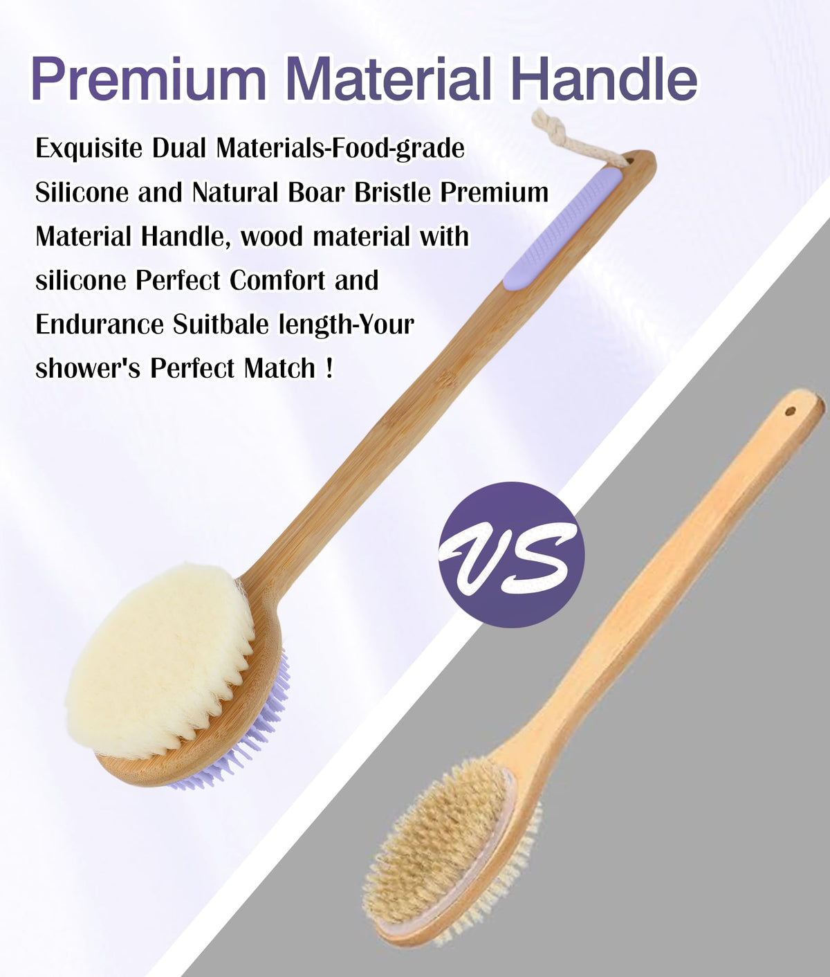 EaTubano back scrubber supports wet and dry use for shower or routine.