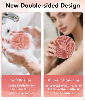 EaTubano dual-sided silicone scrubber grey supports durable, mold-resistant cleansing.