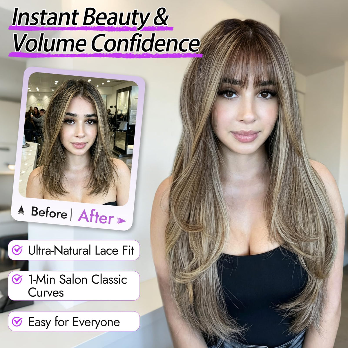 Eawwii ash brown to platinum ombre transition for a soft color blend