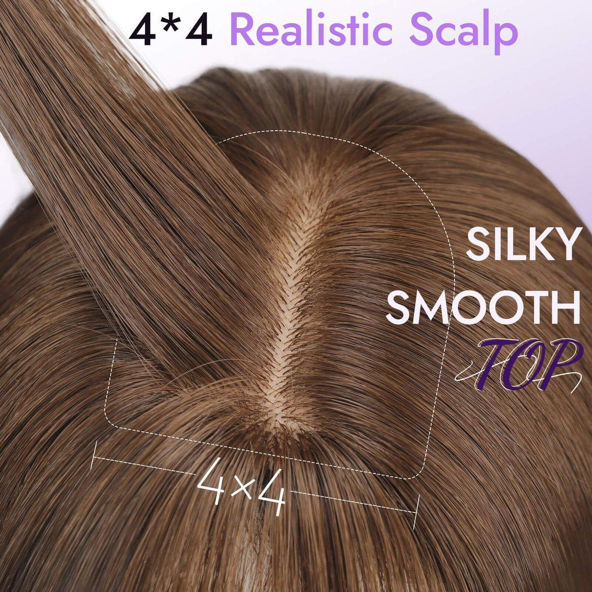 Eawwii wig bangs close-up showing soft fibers for effortless styling.