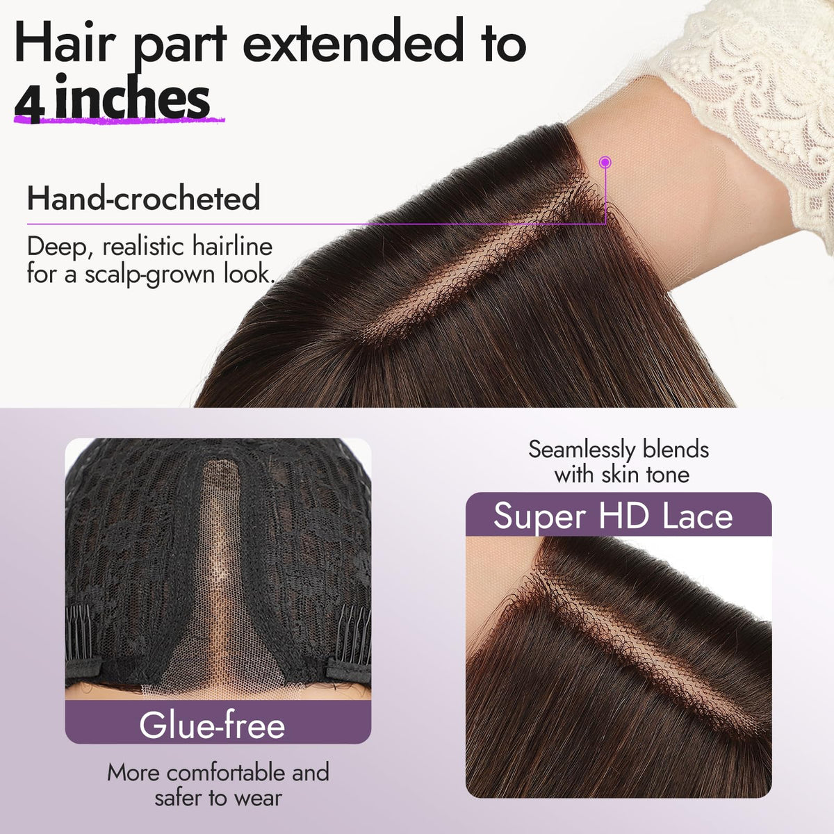 Eawwii 26 inch wavy wig texture highlights dramatic length