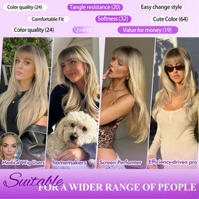 Eawwii versatile long wig suitable for daily wear, parties, and cosplay