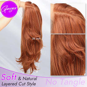 Eawwii Ginger long layered waves showcasing vibrant color and versatile styling