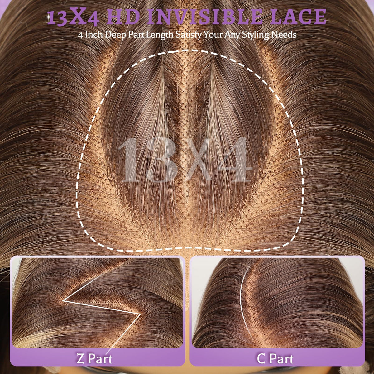 Eawwii glueless wig with natural-looking hairline for quick wear.