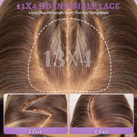 Eawwii glueless wig with natural-looking hairline for quick wear.