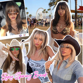 Eawwii layered bangs wig style shown for versatile face shapes.