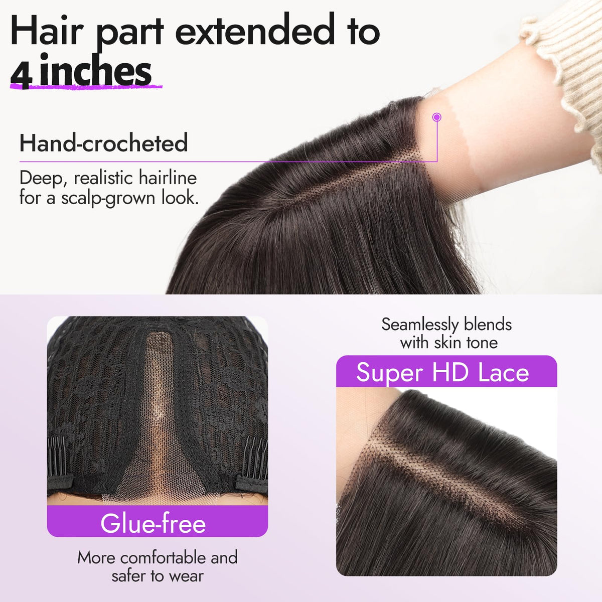Eawwii middle-part wig 26-inch length for flexible styling options