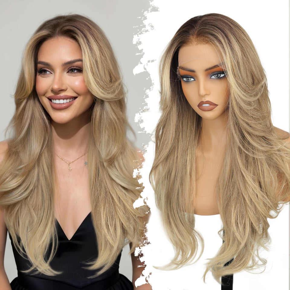 Eawwii ombre blonde 26-inch waves for natural, sun-kissed volume.