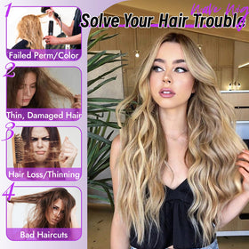 Eawwii platinum-blonde ombre wig with natural hairline for versatile styling