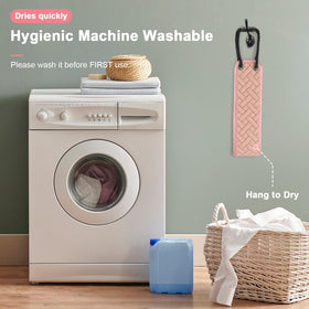 Eaxun back scrubber is machine washable and dries quickly after use.