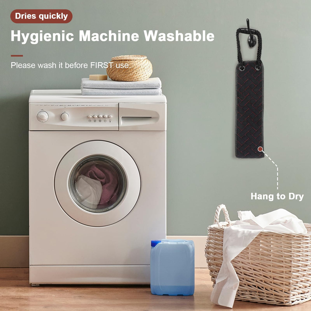 Eaxun back scrubber is fully machine-washable for quick hygiene between uses.