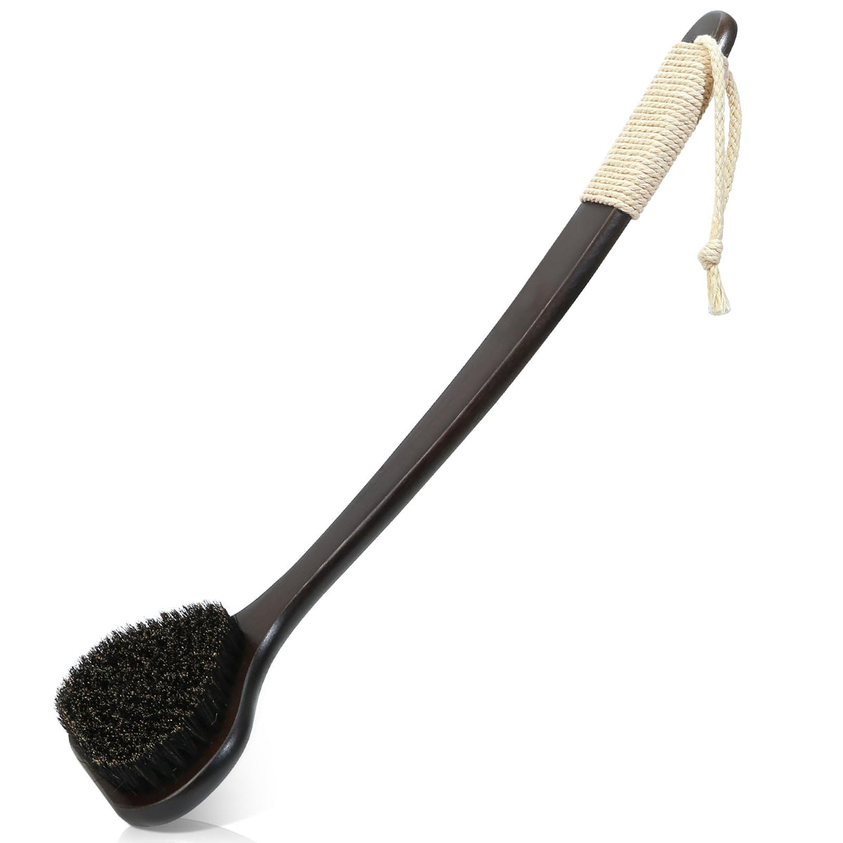 eaxun back scrubber curved-handle for easy back cleaning in the shower