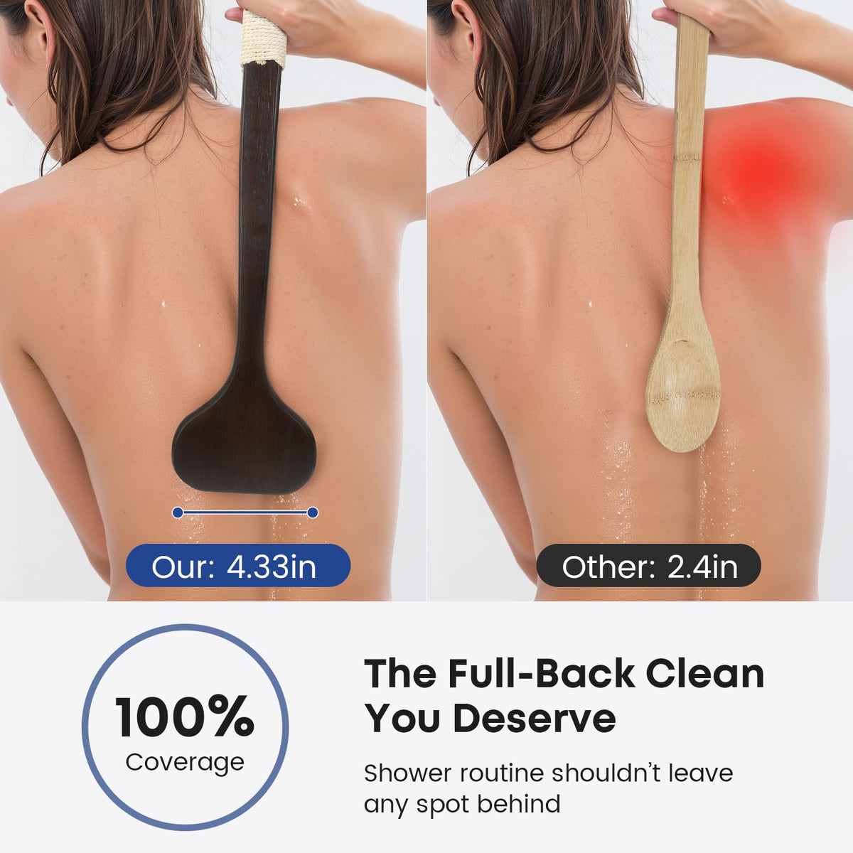 eaxun back scrubber stiff boar bristles deliver deep exfoliation