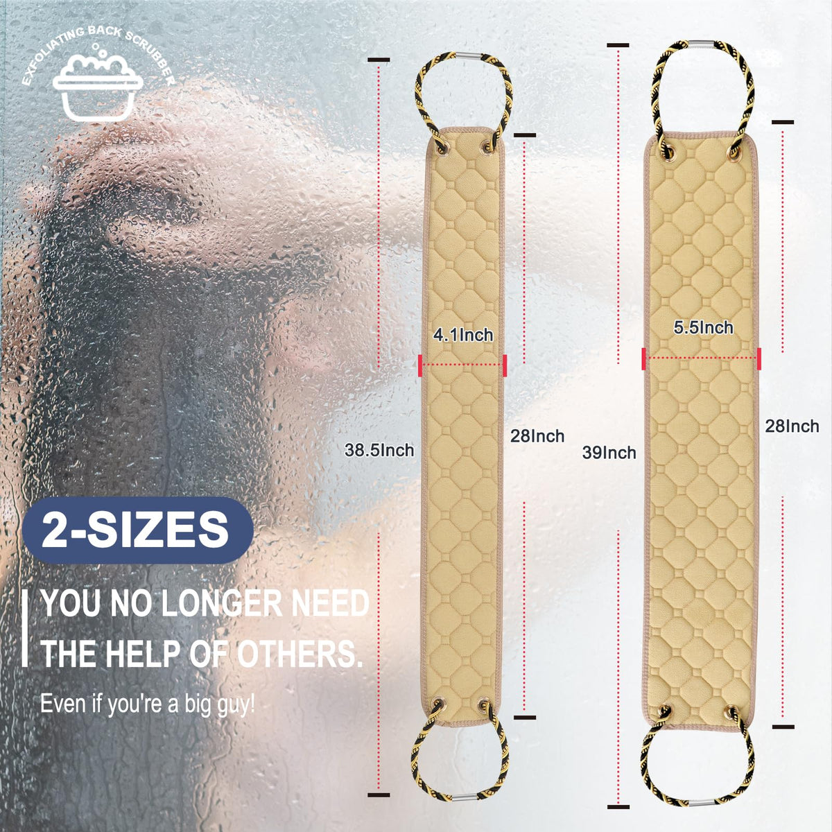 Eaxun double-sided textured fabric for deeper cleansing of the back.