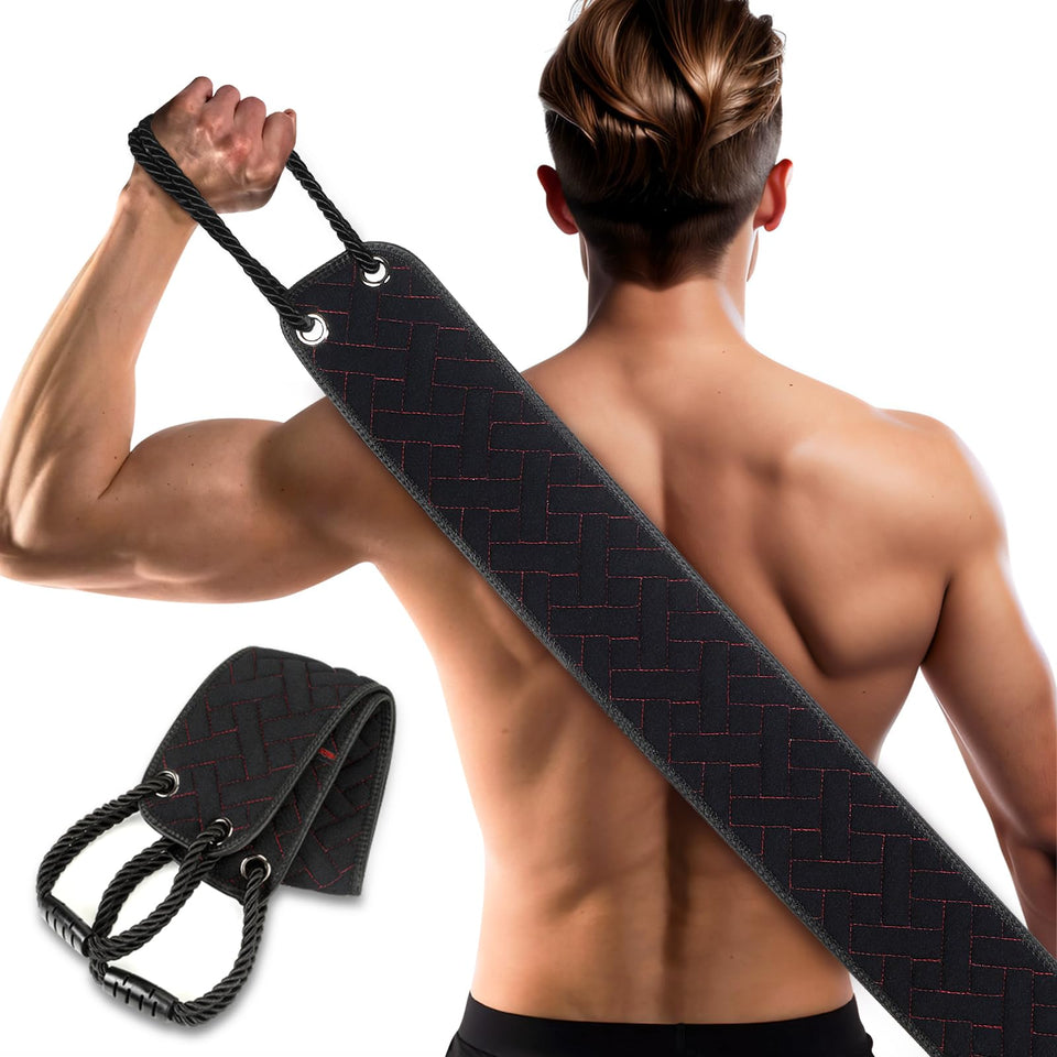 Eaxun 38.5-inch reach back scrubber for easy back exfoliation in the shower.